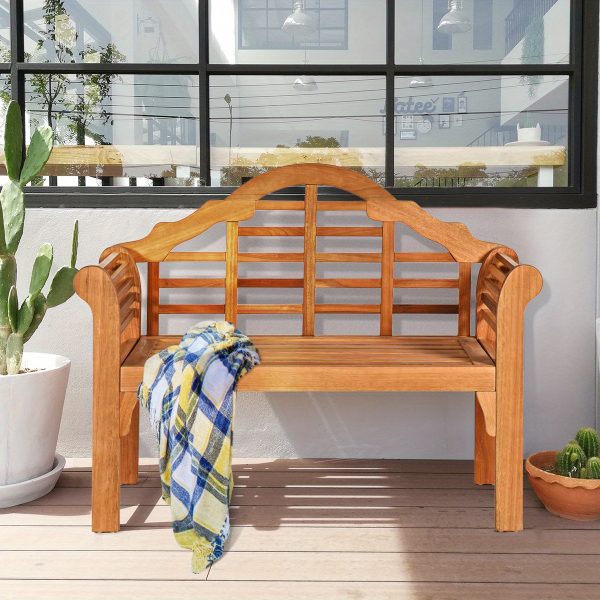 product-open-2024-06-07-1717737811915-a43e73cbe25646f9a109a45b3d4b32c8-goods Multigot 49" Extra Long Outdoor Folding Bench with Eucalyptus Wood Construction - Heavy-Duty 400lb Capacity, Foldable Design with Armrests & Backrest, Natural Wood Grain Finish, Sturdy Slatted Base for Patio, Garden, Poolside - All-Weather Durable Furniture (Easy Storage, Space-Saving) - Ideal for Backyard, Balcony, or Outdoor Lounge - Lightweight 13.23 lbs, 49.2"L x 20.08"W x 36.22"H, Armrests 7.87"H, Slatted Base 7.87"D, Natural Wood Color, Multigot Brand, Patio Bench Outdoor