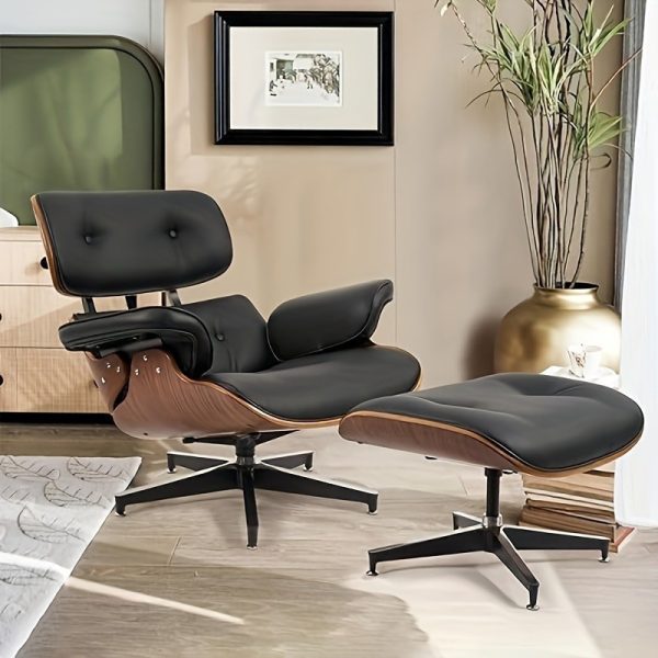 product-open-2024-06-14-1718348811246-cdea05a5a0aa49caabc514668c305181-goods Bonded Leather Recliner Chair with Ottoman, Leather Match Lounge Chair with Wide Armrest, Mid Century Accent Chair with Heavy Duty Base Support for Living Room Bedroom Office