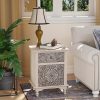 product-open-2024-06-19-1718762742778-3eb2d7b42201422495d65521d5d96700-goods End Table Living Room Small Side Table W Drawer, 18" Vintage Wood Side Table, 2-Tier MDF Living Room End Table Wood Accent Table, Bed Side Table Nightstand, Christmas Holiday Decoration Table