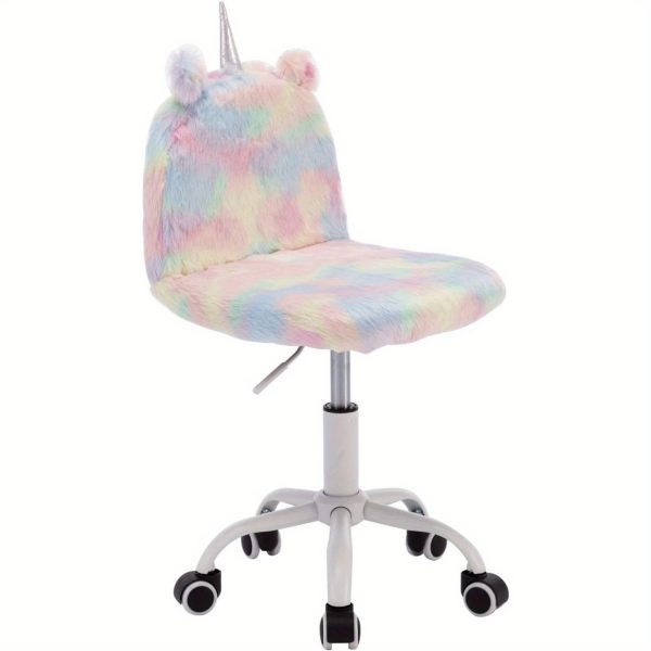 product-open-2024-06-24-1719216920922-f35ba03a129244a0adff7ab9a093996c-goods 1pc a White Rotating Office Chair, a Sporty Chair, a Vibrant Chair, And an Adorable Animal-Themed Computer Chair