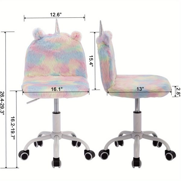 product-open-2024-06-24-1719216924117-f93d2d815d6949b58cc8f023fa1fbd43-goods 1pc a White Rotating Office Chair, a Sporty Chair, a Vibrant Chair, And an Adorable Animal-Themed Computer Chair