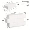 product-open-2024-06-25-1719287449895-4a9176a7250b458686d07106be2e3291-goods Contemporary Glossy Dresser Storage Unit Featuring Six Drawers, a Wooden Double-Layer Shiny Chest Suitable for Bedrooms And Living Rooms, Designed with Simplicity And Elegance