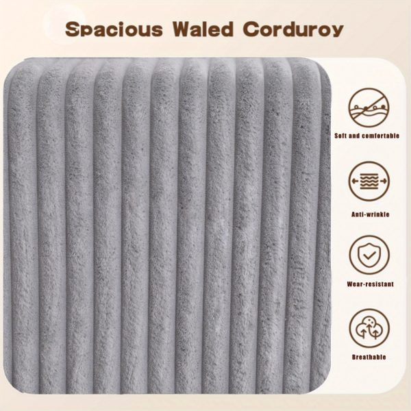 product-open-2024-07-11-1720688372907-6846ed8ad570445ba6d1fbf1368e5abd-goods 131'' Modular Sectional Couch, U-shaped Sofa, Chaise Lounge, Striped Fabric, Upholstered 4 Seater Couch for Living Room, Bedroom, Free Combination Sofa (Corduroy), Gray