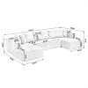 product-open-2024-07-11-1720688385744-b87f153e5933419799358cba0e54ac73-goods 131'' Modular Sectional Couch, U-shaped Sofa, Chaise Lounge, Striped Fabric, Upholstered 4 Seater Couch for Living Room, Bedroom, Free Combination Sofa (Corduroy), Gray