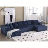 product-open-2024-07-11-1720688387041-b555fc7da722423789a9a4257b7e8ca1-goods 131'' Modular Sectional Couch, U-shaped Sofa, Chaise Lounge, Striped Fabric, Upholstered 4 Seater Couch for Living Room, Bedroom, Free Combination Sofa (Corduroy), Gray