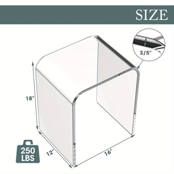 product-open-2024-07-24-1721814612481-86114e4f830f4005b36df3a8dd6b5db2-goods Acrylic End Table Set of 2, Clear Lucite Coffee Table, Contemporary Square Nightstand and Side Table for Living Room, Bathroom, Bedroom and Office