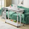 product-open-2024-08-08-1723085842441-22a29553a9c14a43b1a267dd66319b09-goods Height Adjustable Mobile Laptop Table Small Standing Desk Rolling Computer Cart with Keyboard Tray on Wheels for Home Office, Portable Desk for Sofa and Bed,