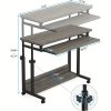 product-open-2024-08-08-1723088839102-1459fb5313b44089ac70771ed72f8ddb-goods Height Adjustable Mobile Laptop Table Small Standing Desk Rolling Computer Cart with Keyboard Tray on Wheels for Home Office, Portable Desk for Sofa and Bed,