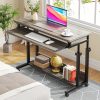 product-open-2024-08-08-1723088842489-d1685a4566b74696a5eaa3f82a232d9a-goods Height Adjustable Mobile Laptop Table Small Standing Desk Rolling Computer Cart with Keyboard Tray on Wheels for Home Office, Portable Desk for Sofa and Bed,