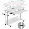 product-open-2024-08-08-1723088844536-5544476d0ac64cf5916edfba2f7c3d7c-goods Height Adjustable Mobile Laptop Table Small Standing Desk Rolling Computer Cart with Keyboard Tray on Wheels for Home Office, Portable Desk for Sofa and Bed,