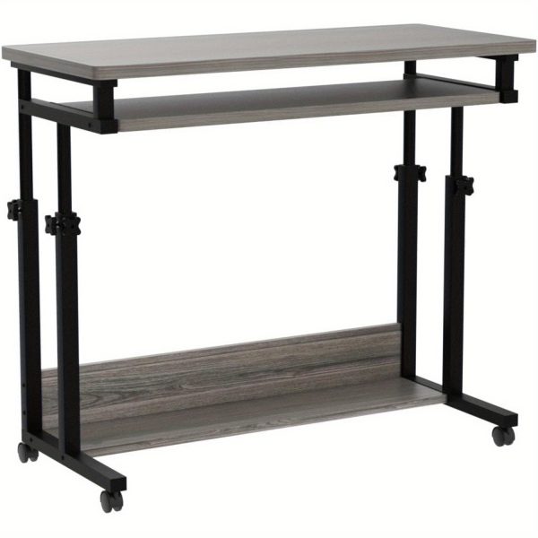 product-open-2024-08-08-1723088849054-6f911781cc5c4293a1b317321fd52187-goods Height Adjustable Mobile Laptop Table Small Standing Desk Rolling Computer Cart with Keyboard Tray on Wheels for Home Office, Portable Desk for Sofa and Bed,