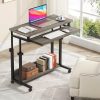 product-open-2024-08-08-1723088856067-413db3c6229b4474ad636a67ef02f33e-goods Height Adjustable Mobile Laptop Table Small Standing Desk Rolling Computer Cart with Keyboard Tray on Wheels for Home Office, Portable Desk for Sofa and Bed,