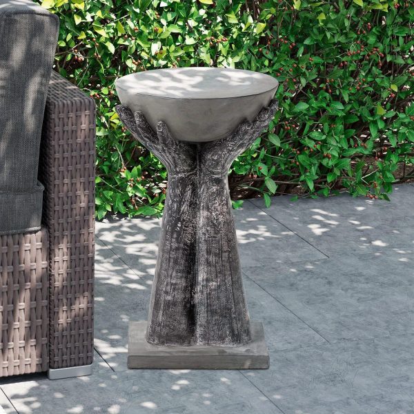 product-open-2024-08-29-1724914100786-acb2fa506e2247ba9ff6cc8974ab2ece-goods Outdoor Hand-Shaped Concrete Side Table - All-Weather Top & Handcrafted Concrete End Table Suitable for Patio, Porch, Garden Stool and Plant Stand - Durable Decor Furniture, Summer!