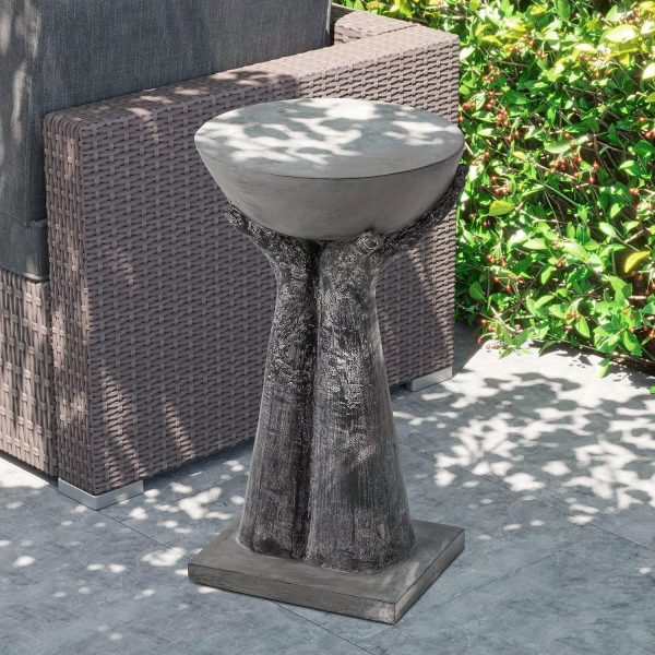 product-open-2024-08-29-1724914107156-4c2842900bc54bd5acd65f743a0fe98b-goods Outdoor Hand-Shaped Concrete Side Table - All-Weather Top & Handcrafted Concrete End Table Suitable for Patio, Porch, Garden Stool and Plant Stand - Durable Decor Furniture, Summer!