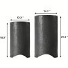 Set of Two Dark Concrete Side Tables, Perfect for Outdoor Use. These Nesting Tables Are 14 Inches in Diameter And Serve As Stylish Accent Tables for Your Patio. They Can Also Function As Garden Stools for Your Yard Or Pool Area