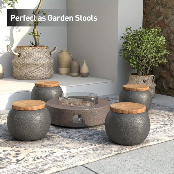 product-open-2024-09-11-1726025261655-8fbd2a07b2c944c68f4a149e364985df-goods 17 "Outdoor Side Table, Patio Footstool, Garden Decorated Concrete Plant Station, Living Room Bedroom Side Table, Autumn And Winter Indoor-Outdoor Stove Coffee Table."