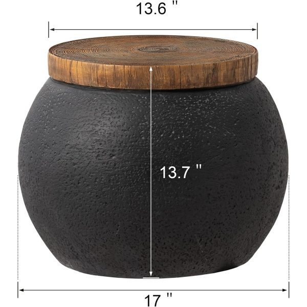 product-open-2024-09-11-1726025263296-89ec3b3961864d5588c4989495ecb52b-goods 17 "Outdoor Side Table, Patio Footstool, Garden Decorated Concrete Plant Station, Living Room Bedroom Side Table, Autumn And Winter Indoor-Outdoor Stove Coffee Table."