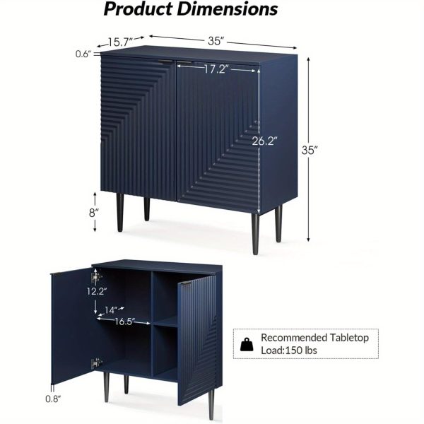 product-open-2024-10-10-1728536541528-e8814a77f8574cd0a2ec4c48a802ce79-goods Sideboard Buffet Cabinet with Storage, Coffee Bar Cabinet, Adjustable Shelves, 35 Inches