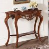 product-open-2024-10-10-1728539530573-5b6fff66b1504a22867f5b4284854d2f-goods BYBLIGHT 38" Victorian Half Moon Console Table, Sofa End with Hollow Floral Apron and Cabriole Legs, Traditional Decorative Furniture for Entryway, Hallway, Living Room - Uncharged, Living Room Furniture