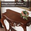 product-open-2024-10-10-1728539569440-734b1c239a4242149c97dcad3d6432bf-goods BYBLIGHT 38" Victorian Half Moon Console Table, Sofa End with Hollow Floral Apron and Cabriole Legs, Traditional Decorative Furniture for Entryway, Hallway, Living Room - Uncharged, Living Room Furniture