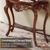 product-open-2024-10-10-1728539641153-a6cb77efecf4486f96b3244967e45a40-goods BYBLIGHT 38" Victorian Half Moon Console Table, Sofa End with Hollow Floral Apron and Cabriole Legs, Traditional Decorative Furniture for Entryway, Hallway, Living Room - Uncharged, Living Room Furniture