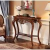 product-open-2024-10-10-1728539666252-d27136e318ce41679c56e79e634883b9-goods BYBLIGHT 38" Victorian Half Moon Console Table, Sofa End with Hollow Floral Apron and Cabriole Legs, Traditional Decorative Furniture for Entryway, Hallway, Living Room - Uncharged, Living Room Furniture