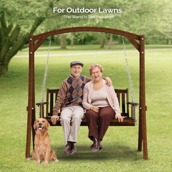 product-open-2039ba1a732e406abfdc4044e6c59b0a-goods Wooden Swing, 4.7ft, Carbonized Finish, Simple Design, with 5.5mm Chain, 880.00lbs