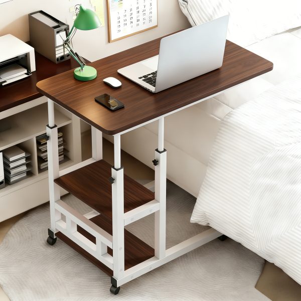 product-open-20b618bd67ad439b84d7212a4a8fc9e4-goods Mobile Nightstand with Wheels, Height Adjustable Bedside Table with Storage Shelf, Rolling Side End Table for Bedroom, Dorm, Living Room, Easy Assembly& Space-Saving Caster Table for Small Spaces.