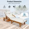 product-open-20ed7916fdbe44019daa17a4236e083c-goods U_Style 2-Pack 77.5' Outdoor Lounge Chairs, Acacia Wood Frame, Cushioned, Adjustable Backrest And Leg Rest, Headrest And Retractable Side Tray, Perfect for Patio, Pool, Garden, Beach