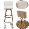 Pair of Contemporary Bar Stools Featuring Backs, Rotating Counter-Height Design, Upholstered Fabric for Kitchen Islands, Sturdy Wooden Legs, Ideal for Home Kitchens And Pubs