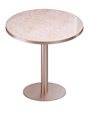 Round Modern Dinning Table 31. 5 Inches Bistro Table Tulip Table with Faux Marble Top, Easy Assemble, Sturdy Metal Frame Diameter