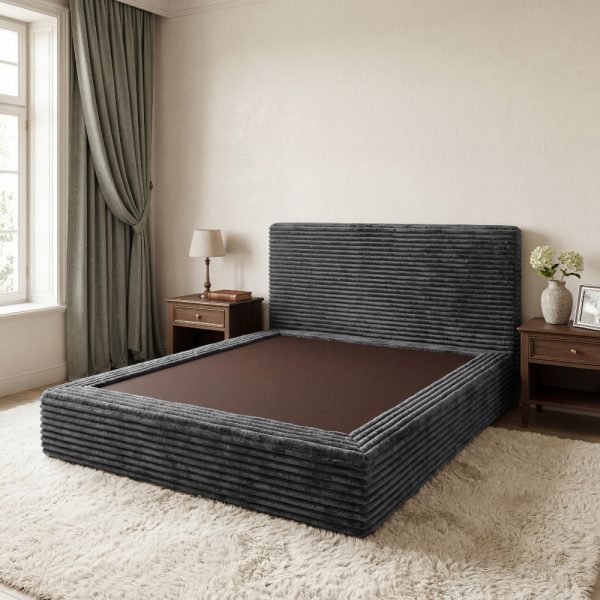 product-open-227f9a1ecb4041a2812bb573f2b40440-goods Upholstered Platform Bed, Compressed 2-in-1 Convertible Sofa Bed, Vacuum Packed Boneless Sleeper Couch, Queen Bed Frame Features A Headboard, No Assembly Required, Multifunctional Furniture For Small Apartment Dorm Office