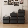 product-open-22ddb0188652458b88ccd2aac9657c44-goods Modern Stackable Nightstand, 1set Double-decker Locker. Modular Bedside Table, Minimalist Black & White Storage Drawer, Space-Saving Accent Furniture for Bedroom & Living Room, Silent Soft Close Rails, Scratch-Resistant PU Finish, Easy Assembly