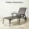 product-open-2306e8f1adf84fc2a3375fed04c51996-goods Andehomy Cast Aluminum Outdoor Lounge Chair on Wheels, Patio Recliner with Adjustable Backrest in 3 Positions, Perfect for Poolside Relaxation, Bronze And White Color