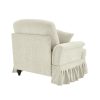 product-open-233131b7b67e4a5f8cf55c3ac493042d-goods Sofa Lsf Chenille W/1 Pillow -Beige White, Comfortable Backrest Sofa, Modern Minimalist Style, Suitable for Bedroom, Office, Dorm and Living Room, Easy to Clean, Easy to Install