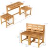 3-in-1 Outdoor Acacia Wood Loveseat Bench | Durable Hardwood Construction with Slatted , Mixed Color End