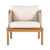 product-open-241bfb555a77477ca66f68609abcce13-goods Outdoor Acacia Wood Rope Club Chair, Waterproof Cushioned Patio Dining Chair, Weather Resistant Patio Lounge Chair for Backyard Garden Porch Balcony, Easy Assembly Deep Seat Conversation Accent Chair with Removable Washable Beige Teak Cushion