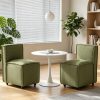 product-open-267cff836b3f4003be7e90d968ee8560-goods Set of 2 Modern Dining Chairs with Casters Armless Rolling Dining Chairs with Rollers for Kitchen and Dining Room, Removable Cover, Minimalist Style, Specific Style
