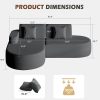 product-open-27ab37815e954af48e33cce555591c63-goods Modern L-Shaped Sectional Sofa with Chaise Lounge - Deep Seat Corner Couch, Boneless Cushion Design & Plush Sponge-Filled, Gray/Black/Beige/Green, Easy Assembly Contemporary Living Room & Bedroom Furniture, Space-Saving Modular Sofa for Apartments &