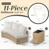 product-open-2824652280d84eb2b03bbe8b1ff93032-goods Patio Furniture Set 3-Seater/9-Seater Half Moon Sectional Outdoor Sofa with Cushions And Wedge Table for Patio Pool Balcony