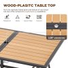 product-open-28c4df9bdd034c7fbc5a8be552a59444-goods Outdoor Dining Set for Seven, Featuring a Rectangular Table with an Umbrella Hole And Six Rattan Chairs, Suitable for All Weather Conditions, Perfect for Your Backyard, Lawn, Or Garden