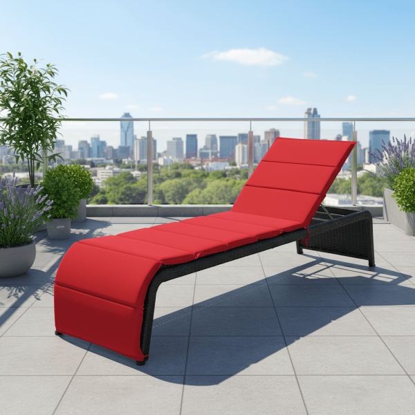 product-open-2943864ab43144358aa8030e10916166-goods Outdoor PE Rattan Chaise Lounge Chair with 5-Position Adjustable Backrest & Recliner - Heavy-Duty Wicker Patio Furniture, Wide Cushion (Easy Assembly/Care) for Poolside, Garden, Balcony, Deck - for all-Weather PE Wicker
