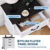 product-open-2a4dcca8e4ec40e3a505530ea60f9872-goods Large 24-inch Modern Farmhouse Nightstand with 3 Drawers - Rustic Bedside Table Suitable for Bedroom & Living Room, Space-Saving End Table with Ample Storage,, Assembly, Multicolor for Small Spaces (Assembly)