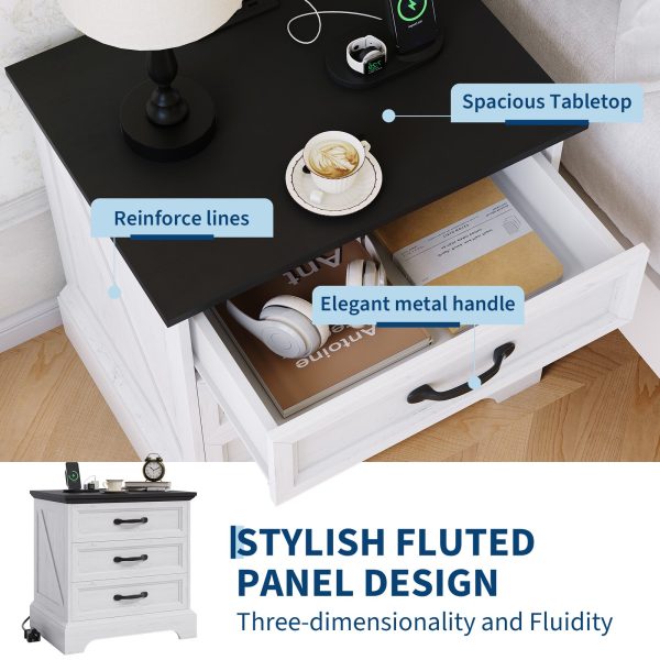 product-open-2a4dcca8e4ec40e3a505530ea60f9872-goods Large 24-inch Modern Farmhouse Nightstand with 3 Drawers - Rustic Bedside Table Suitable for Bedroom & Living Room, Space-Saving End Table with Ample Storage,, Assembly, Multicolor for Small Spaces (Assembly)