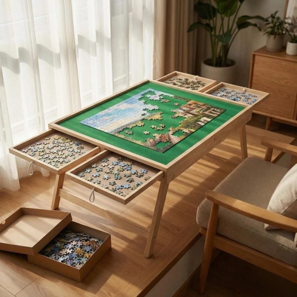 product-open-2aadb388df1e42cd9b5cceb20162527b-goods This Multifunctional Game Table Is Foldable And Features Drawer Storage Compartments. The Non-Slip, Integrated Storage Design Is Perfect for Puzzles, Board Games, And Camping - Combining Entertainment, Office Work, And Storage