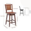 product-open-2afee34d0b7f41a991616712dd8d71bc-goods 2pcs Swivel Bar Stools with 360° Rotating Seats & Rattan Backrest & Footrests - Heavy-Duty Rubber Wood Counter Height Chairs (24.5"), Wide for Kitchen Island, Bar, Cafe - Assembly, Sturdy for &, Vintage Style