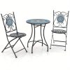 product-open-2b42bce0c64e4df1b1904cfbe6fa792c-goods GYMAX 24 Inch Patio Bistro Table, Mosaic Round Table w/ Ceramic Tile Tabletop, Heavy-Duty Metal Structure, Decorative Outdoor Dining Table for Backyard, Garden, Porch, Living Room