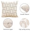 Outdoor Pillows 2pcs Set with Insert Hand-Drawn Beige Abstract Link Pattern Decorative Outdoor Cushion, 17.72inch Square Throw Pillow for Patio, Garden, Sofa, Bed, Breathable Fabric Cover with Hidden Zipper, Weather-Resistant