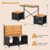 product-open-2bf830dae8574da5999411863ce85221-goods LIFEZEAL 2-in-1 Outdoor Convertible Bench, Transforming Interchangeable Picnic Table Garden Loveseat, PE Rattan Acacia Wood Foldable Table and Chairs Set with Metal Frame, for Porch Backyard & Deck