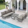 product-open-2c4fc80d530346b78bc5c2523f63f917-goods 4pcs Outdoor Conversation Set with Coffee Table, Outdoor Patio Furniture for Garden, Balcony, Poolside, Courtyard & Backyard, Weather-Resistant
